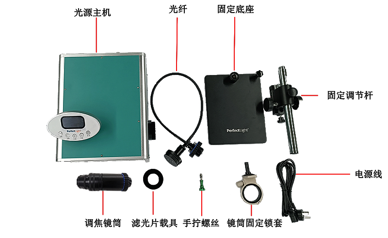 图1. PLS-FX300HU高均匀性一体式氙灯光源配件实物图.jpg