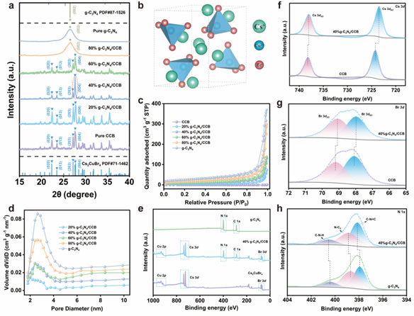 Figure 2. g-C3N4/CCB异质结构的结构与成分表征 Figure 2. g-C3N4/CCB异质结构的结构与成分表征
