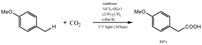 苄基和脂肪族C-H键与CO₂的光致羧基化反应